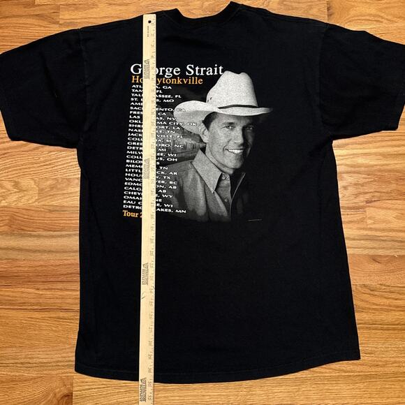 George Strait Mens Short Sleeve Honkytonkville 2004 T-Shirt Made in USA Black XL - Picture 7 of 8